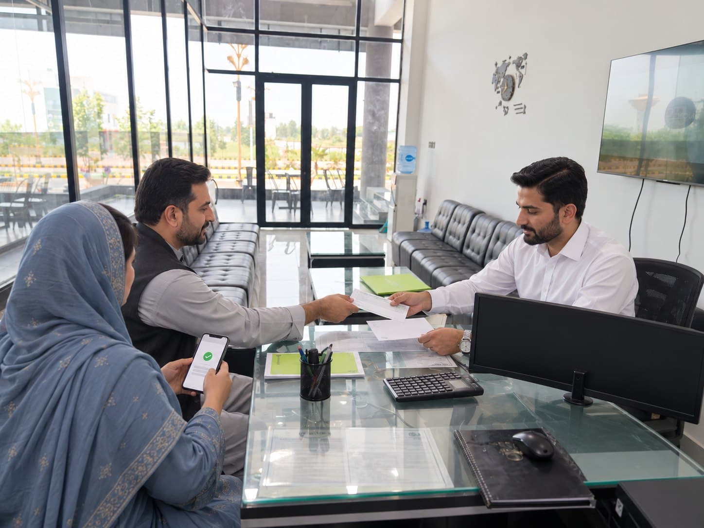 Payment at the Prime Builders office